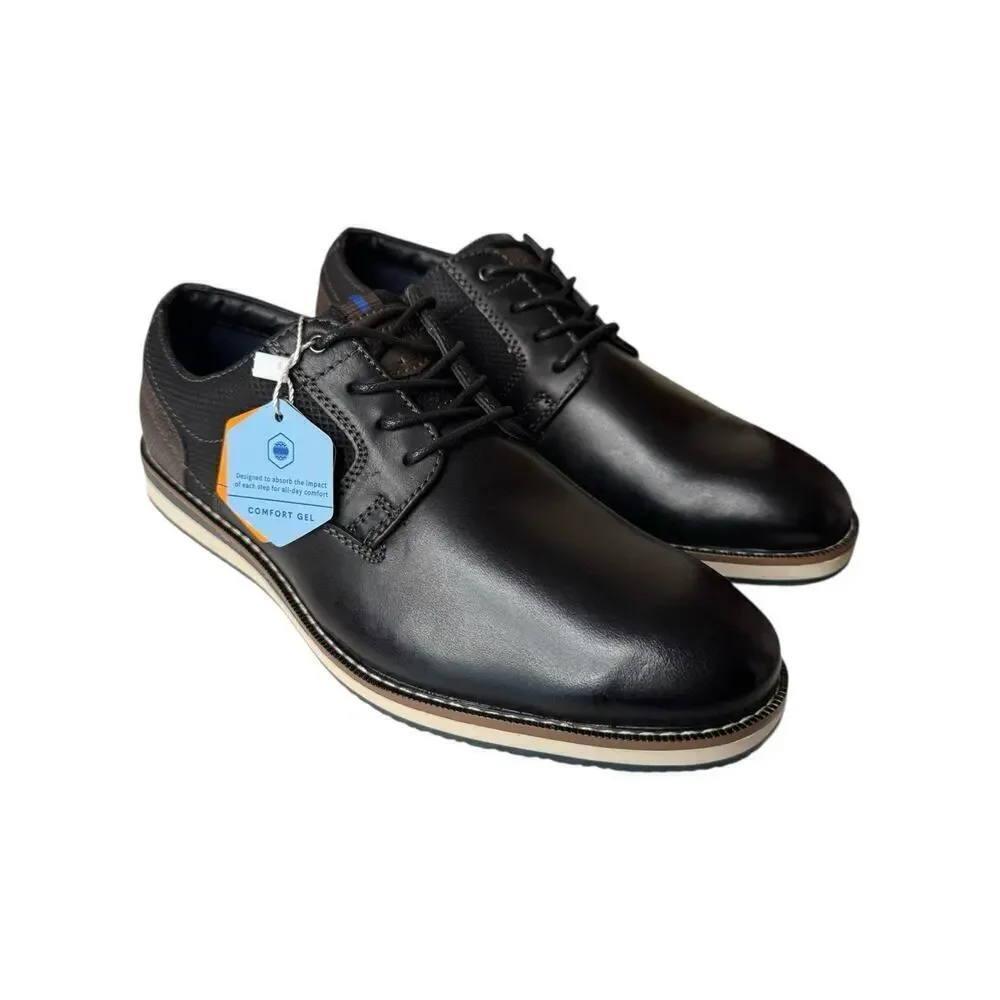 Nunn Bush NEW Circuit Black Plain Toe Oxford Men's Leather Shoes Size 7